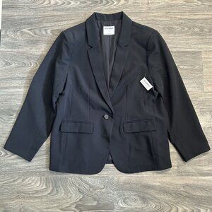 NWT Old Navy Pixie Blazer Size XL Black Tailored Fit Single One Button Closure